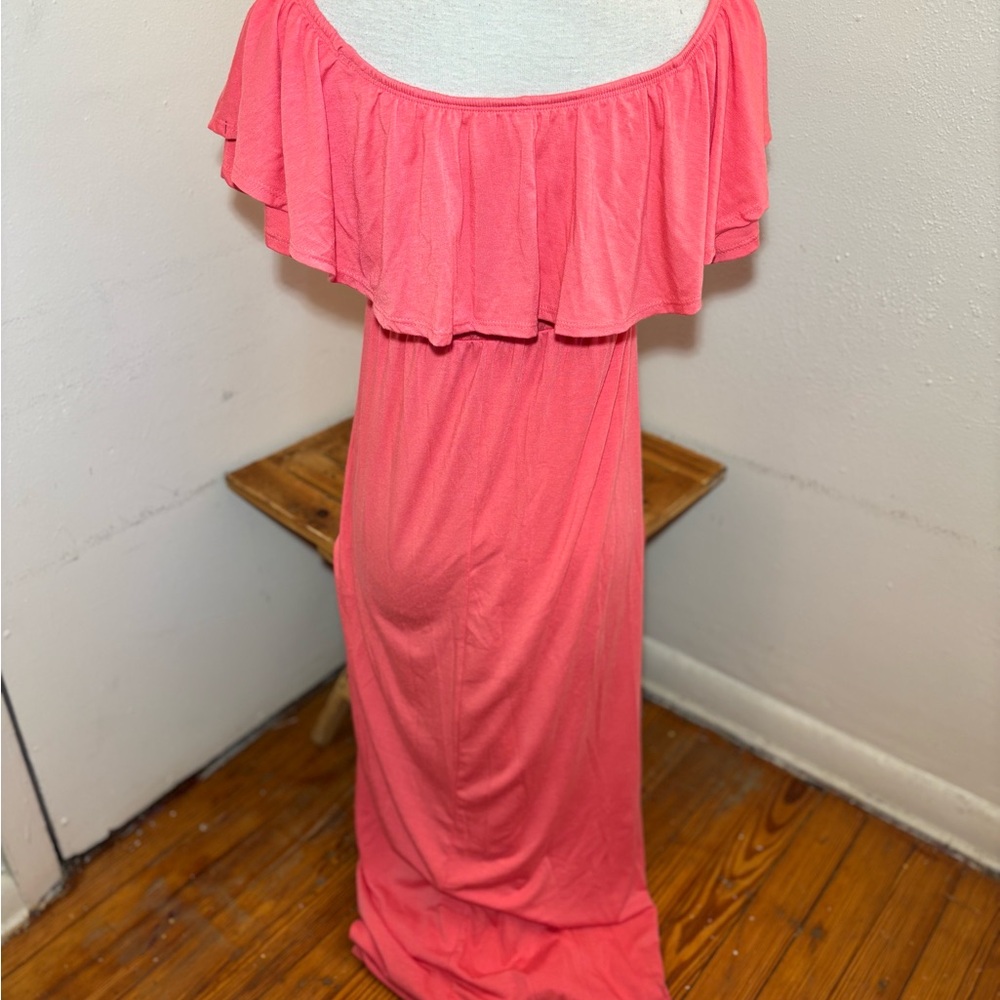Pinkblush Ruffle Neckline Maxi Dress - Picture 5 of 8